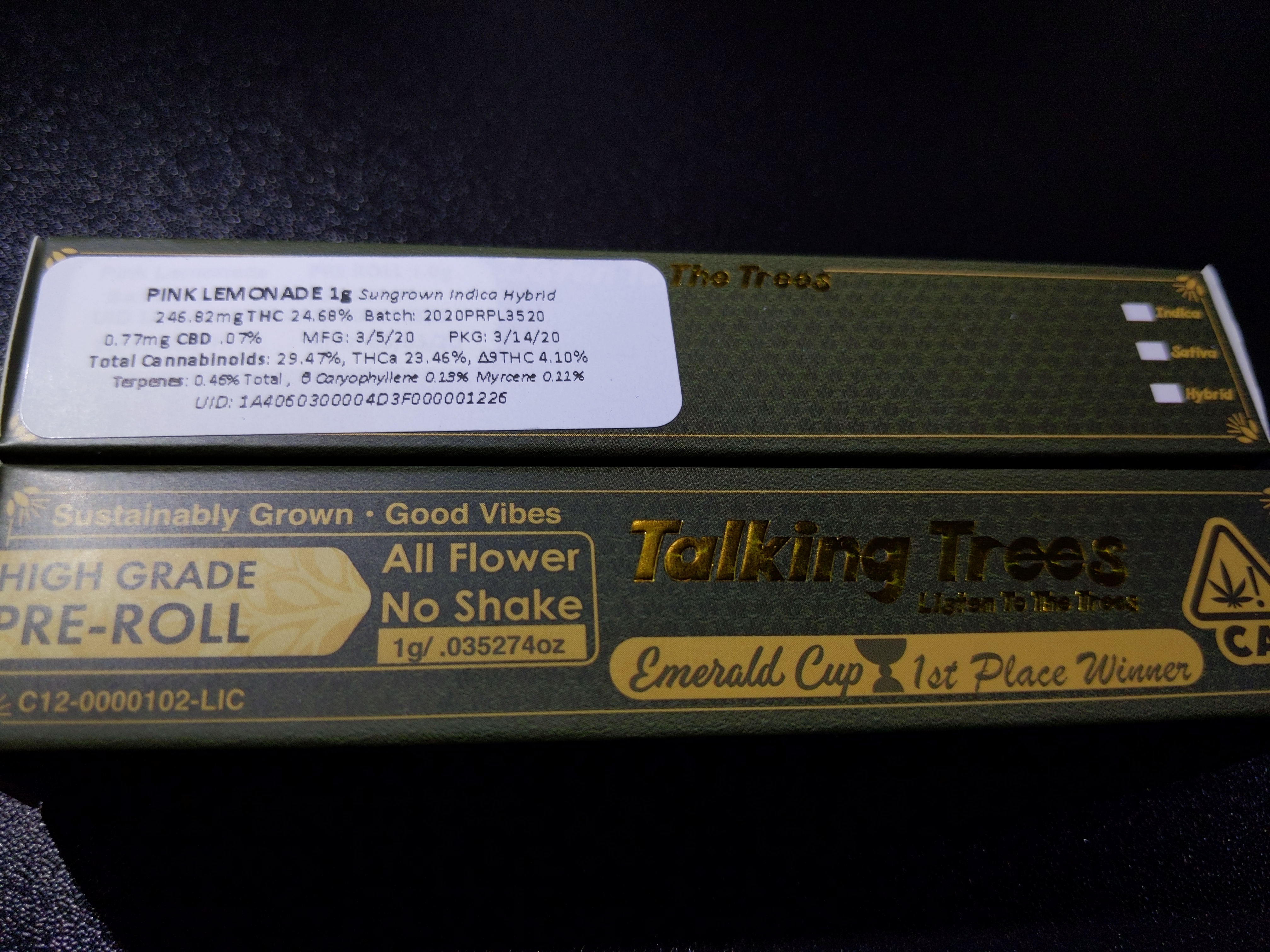 Talking Tree's Pink Lemonade Preroll 1G Kure Wellness Medical and