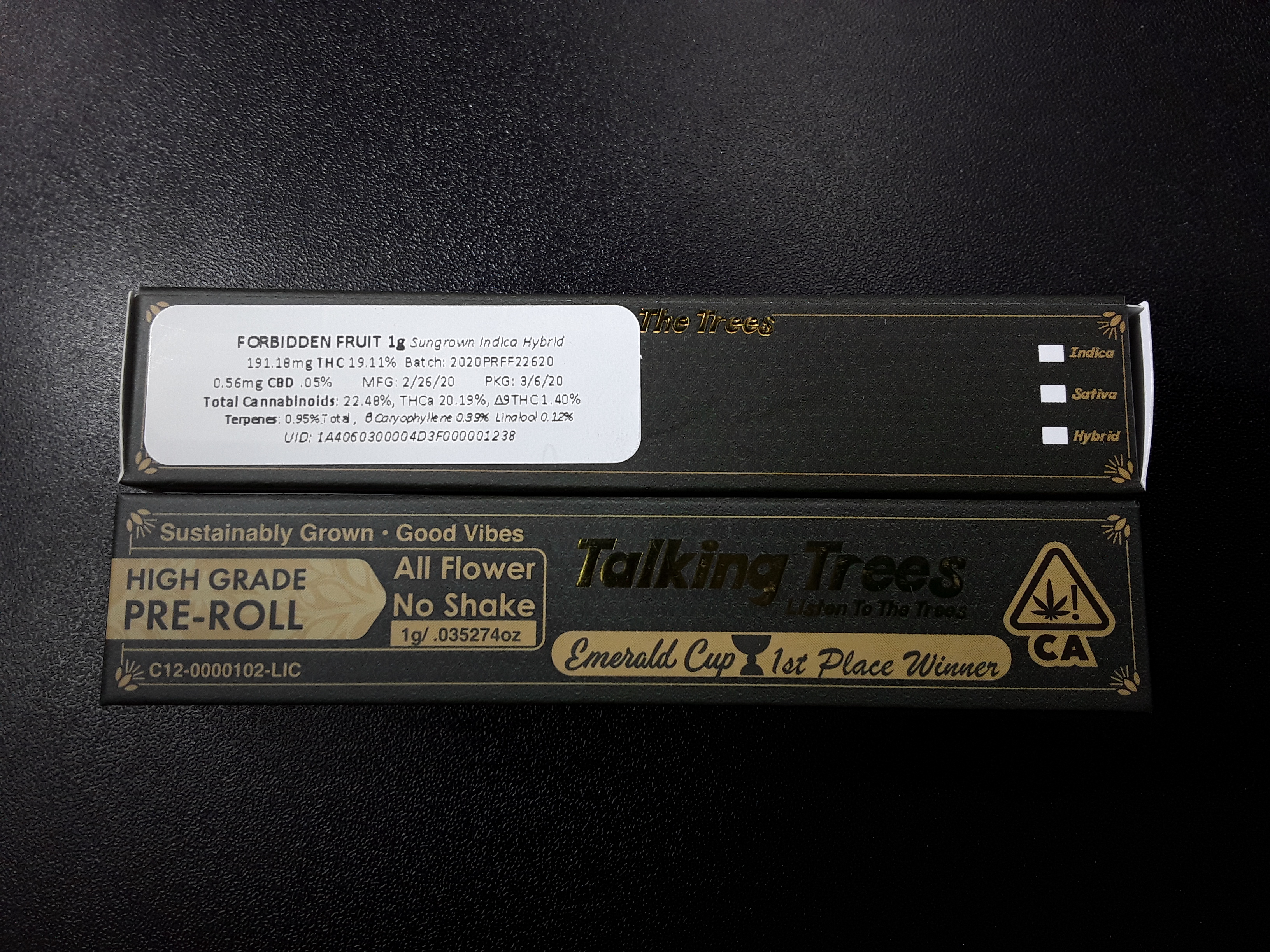 Talking Trees Farm Forbidden Fruit 1g Preroll Kure Wellness Medical