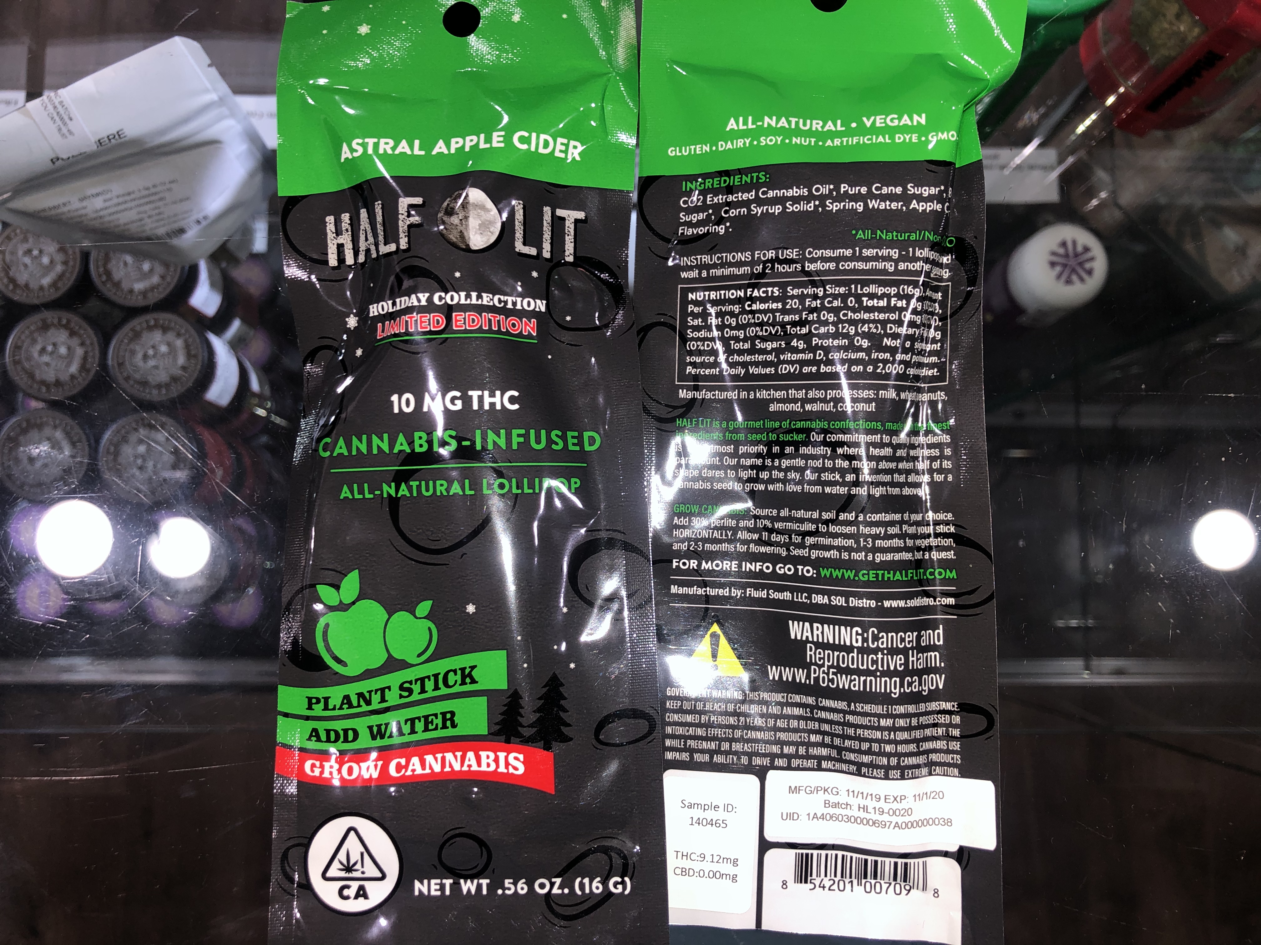 Half Lit Astral Apple Cider 10mg THC Lollipop Kure Wellness Medical