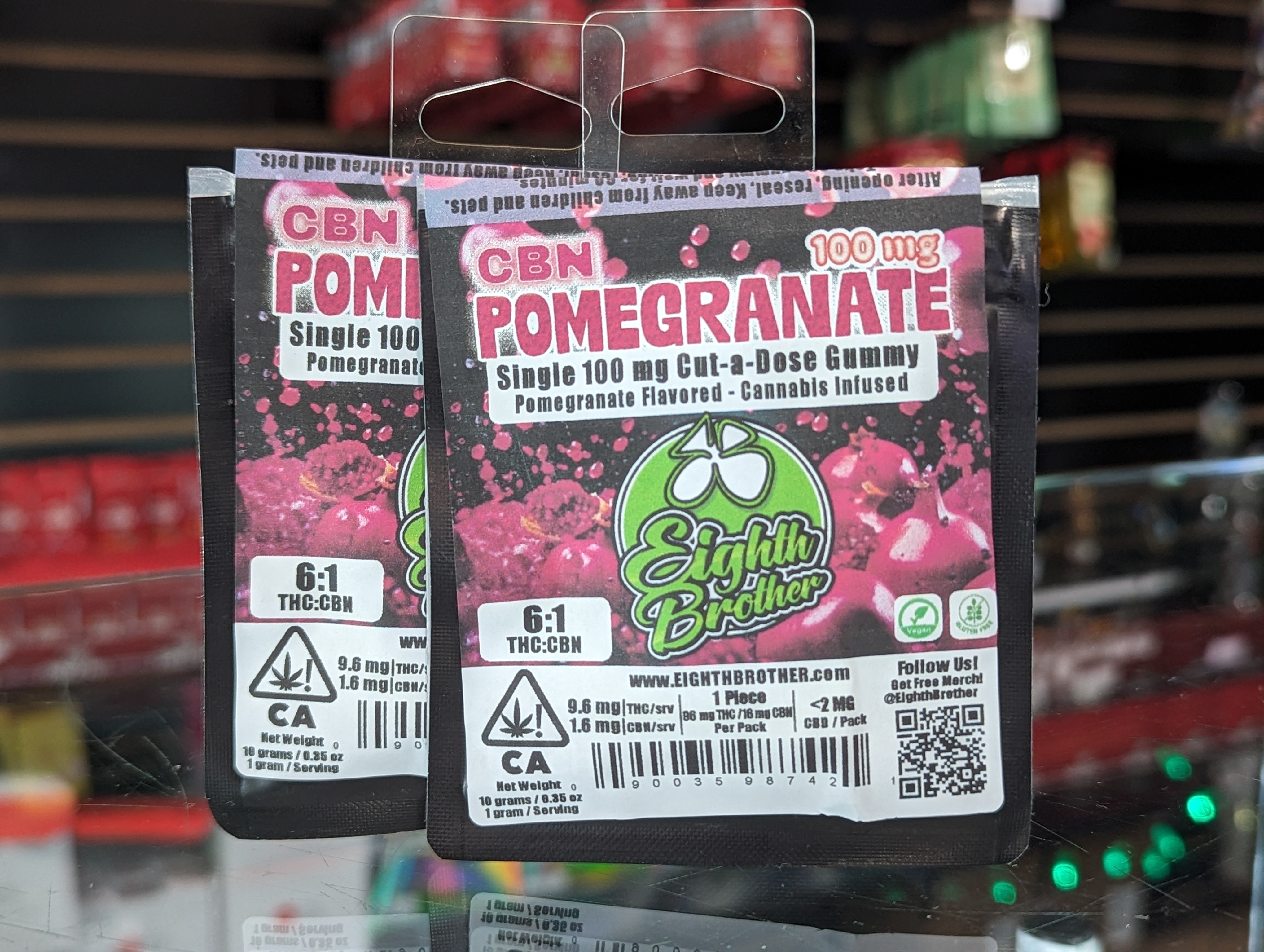 Eighth Brother Pomegranate CBN Single 100mg Gummy | Kure Wellness