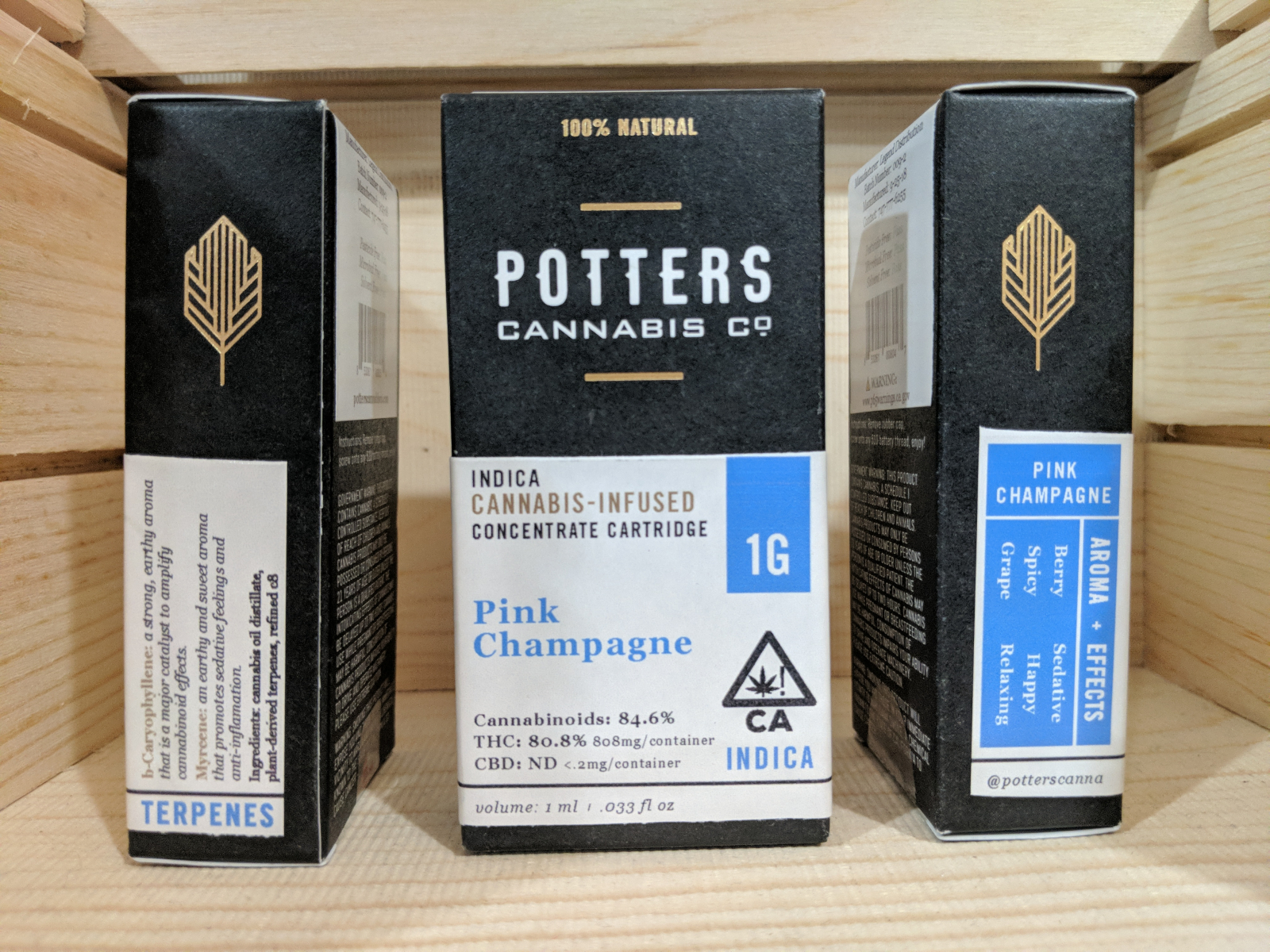 Potters one gram pink champagne cartridge