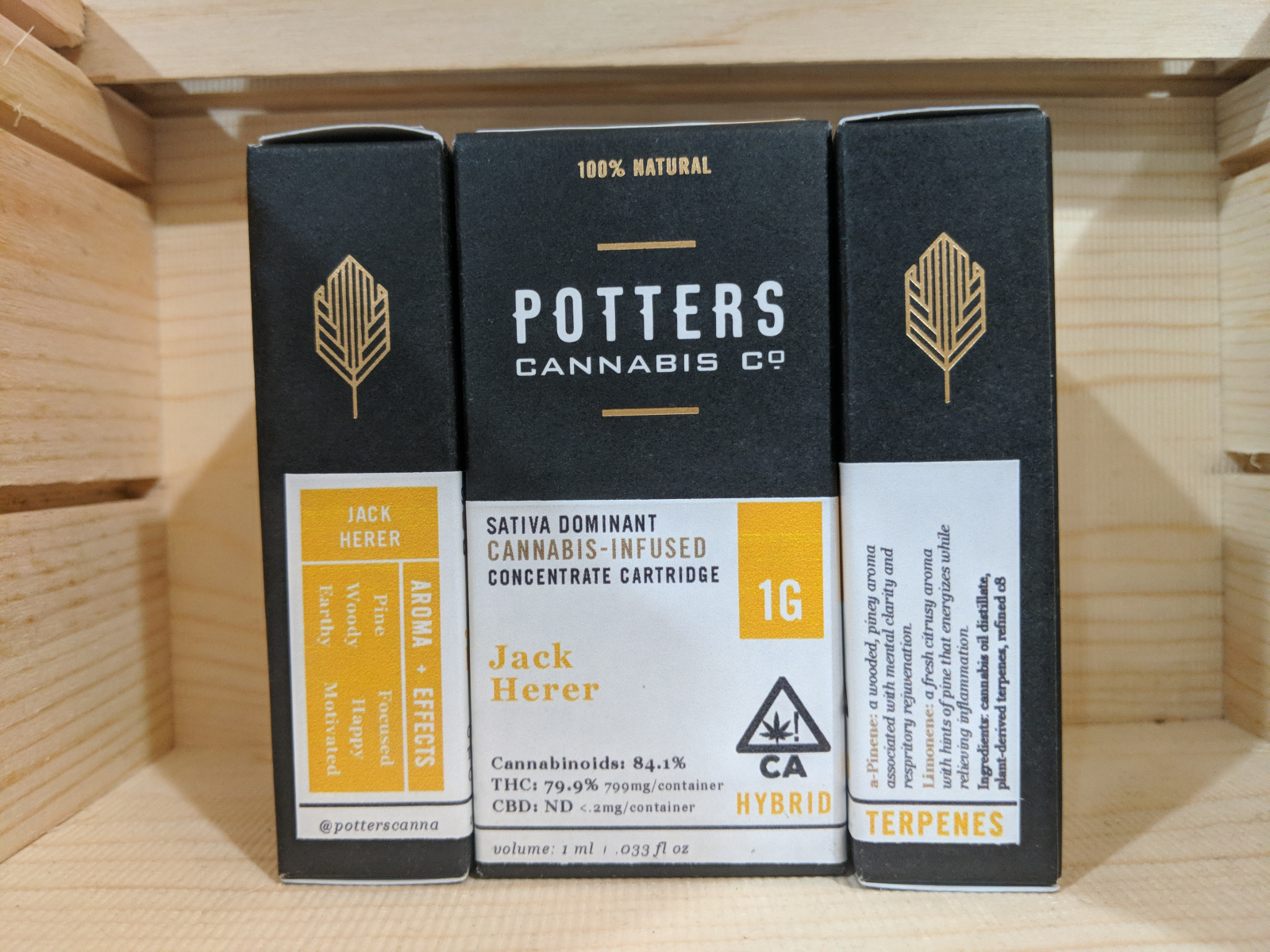Full gram jack herer cartridge by potters cannabis co