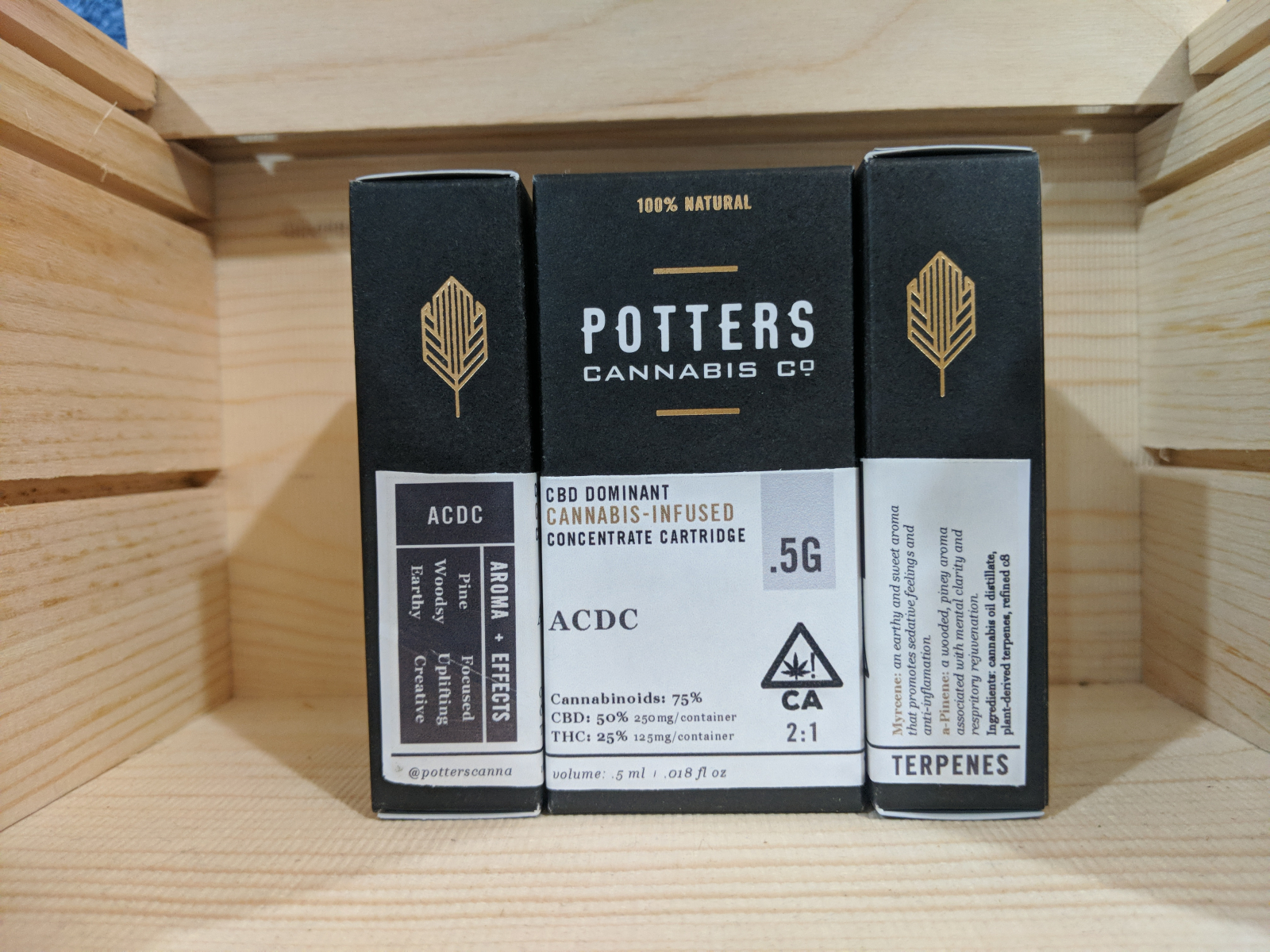 Potters half gram ACDC cartridge 2:1