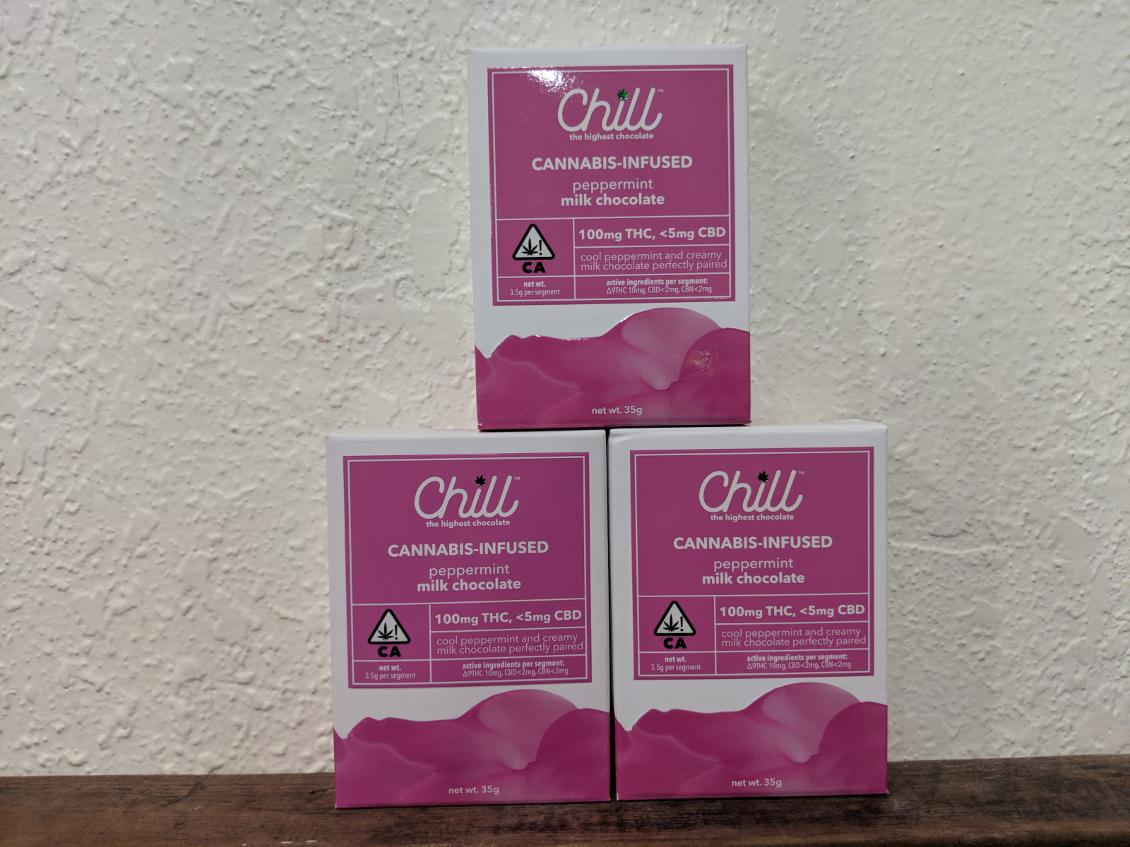 Chill chocolates 100mg THC peppermint