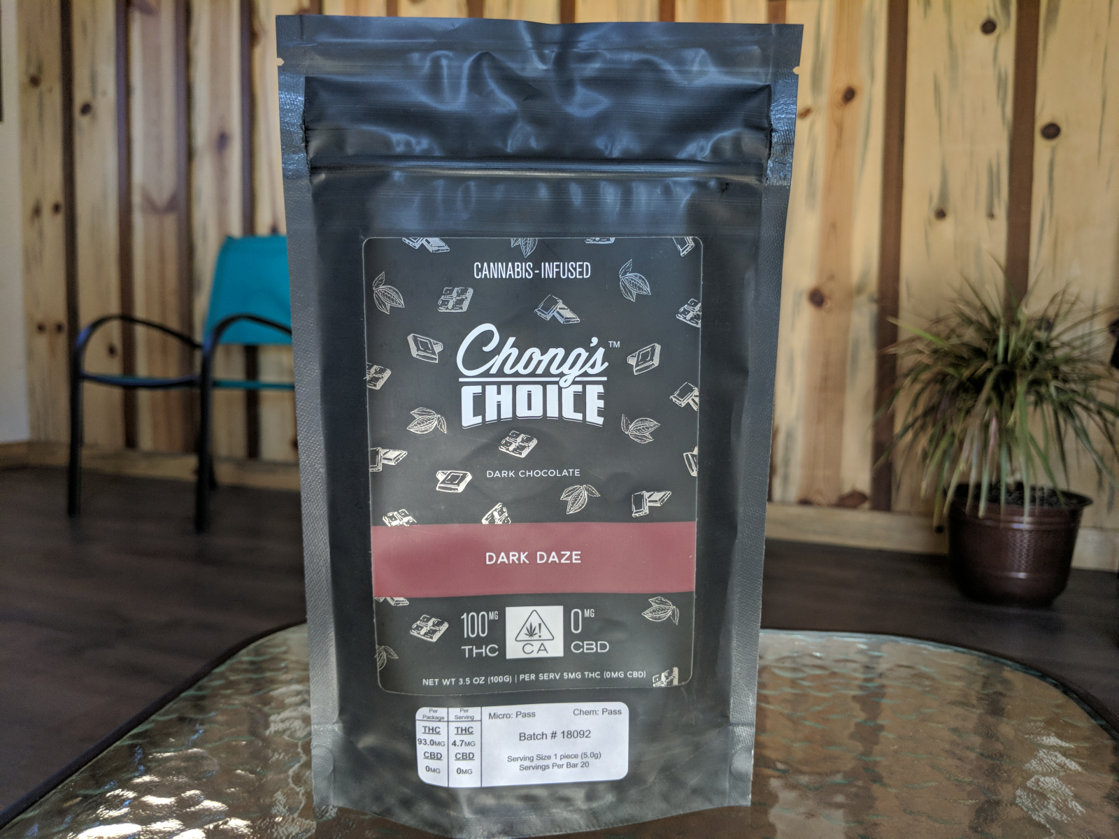 Chong's choice dark daze chocolate bar 100mg thc