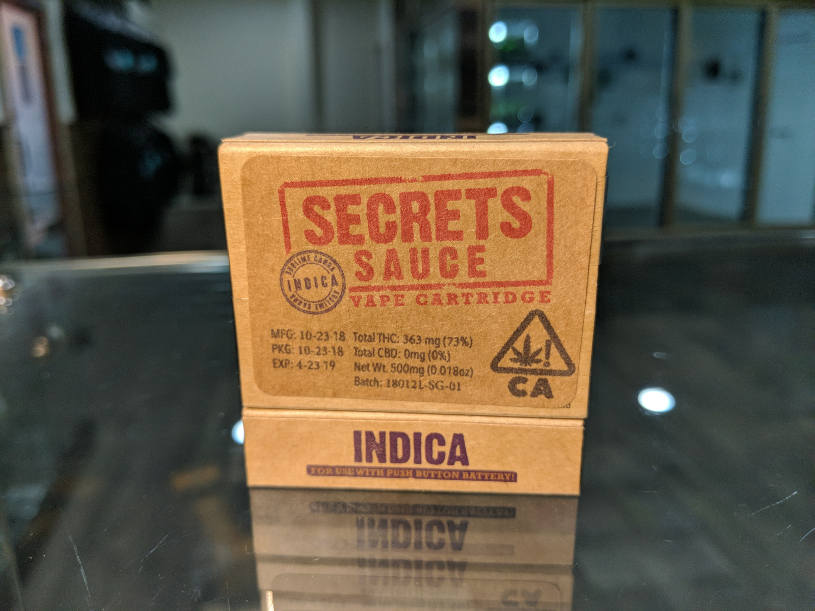 Half gram live resin sauce Indica cartridge sublime