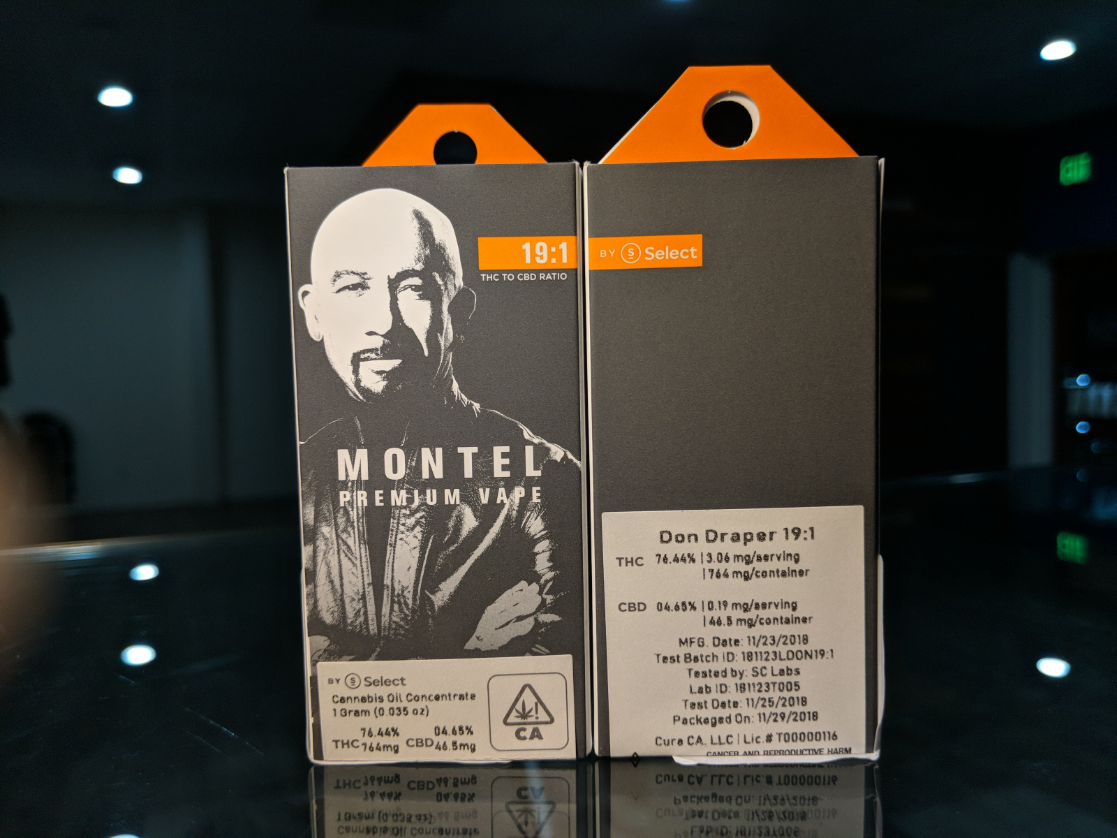 Montel 19:1 full gram THC cartridge