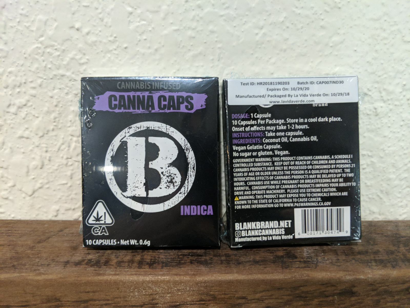 Blank Indica thc capsules