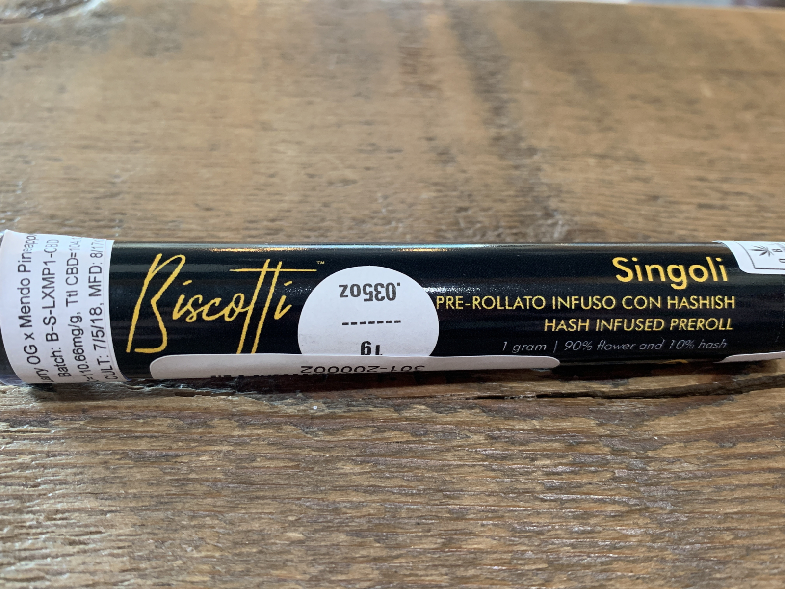 Biscotti Larry Og x Mendo Pineapple infused preroll