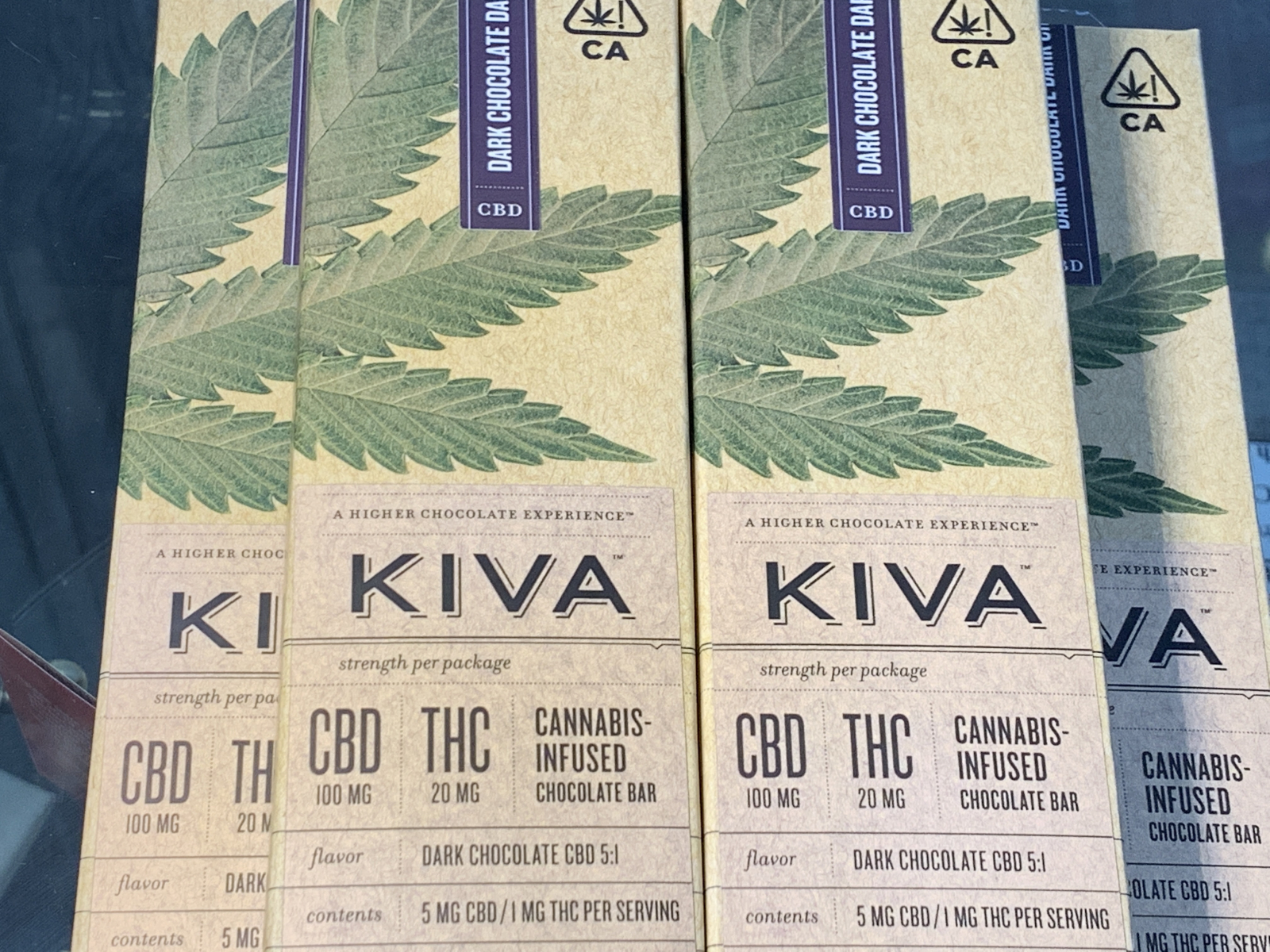 Kiva 5:1 CBD:THC Dark Chocolate Bars