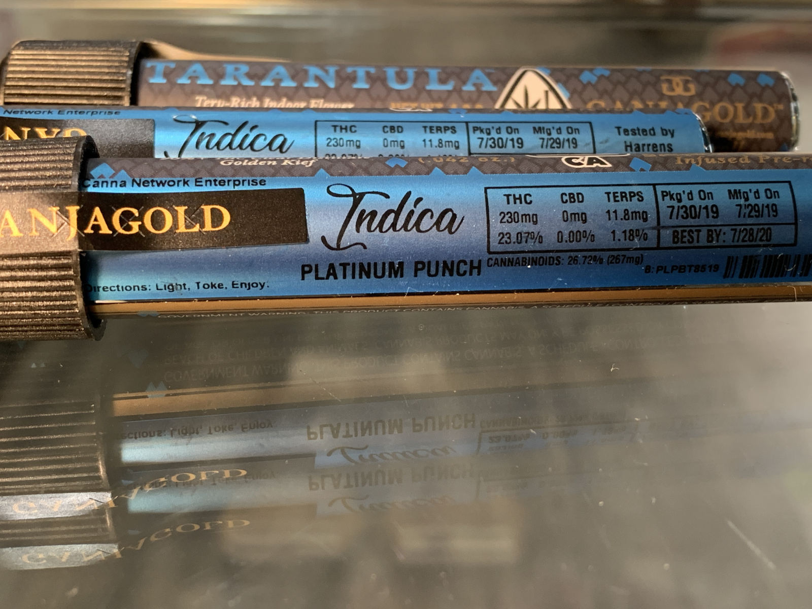 Ganja Gold Blue Platinum Punch Tarantula infused 1 gram preroll