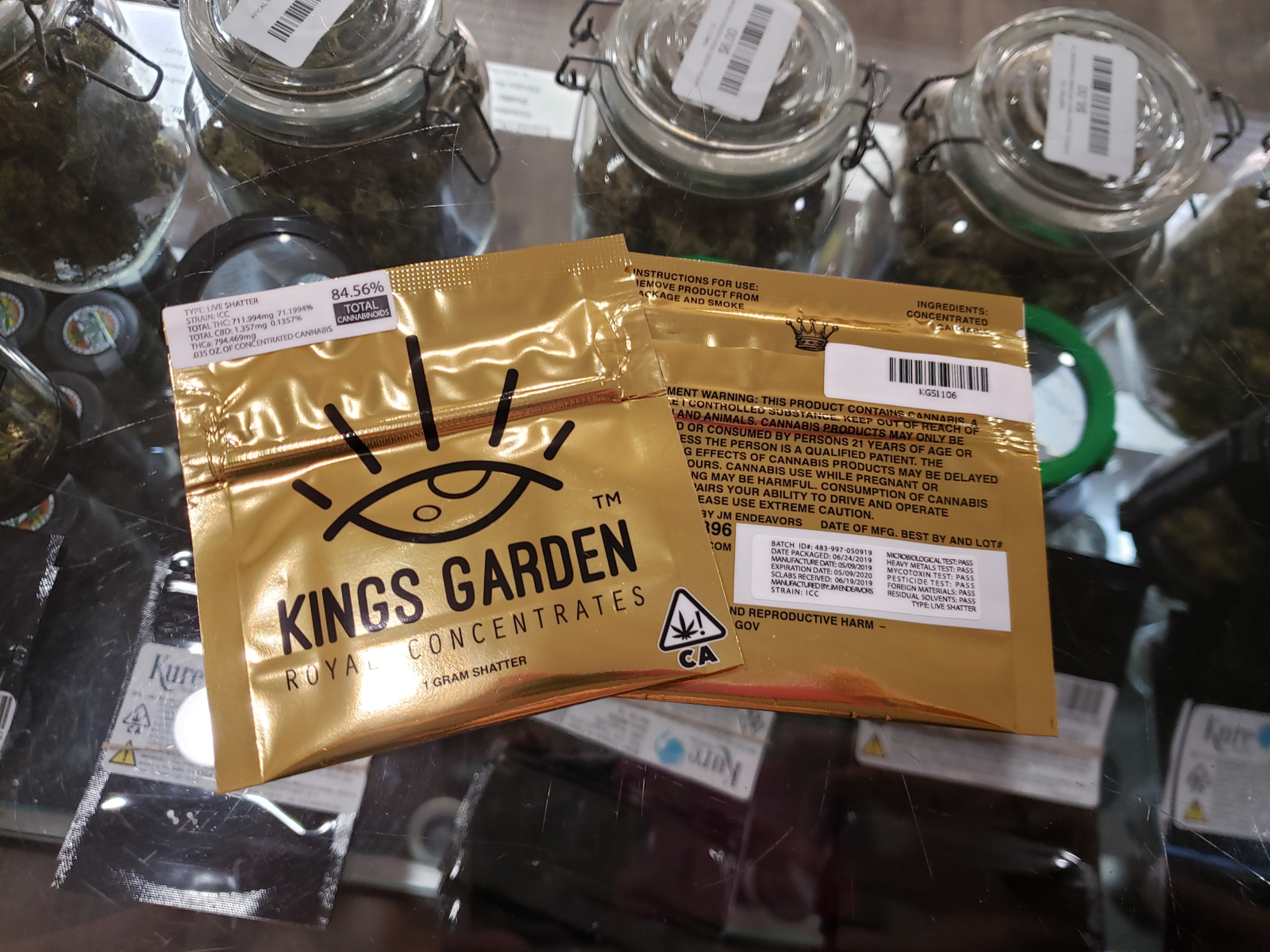 Kings Garden ICC live resin shatter 1 gram