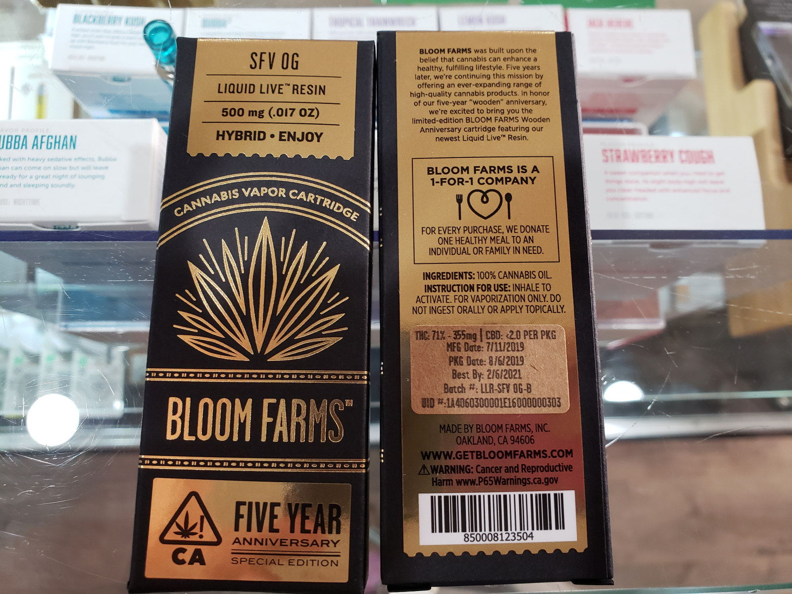 Bloom farms SFV OG love resin cartridge half gram
