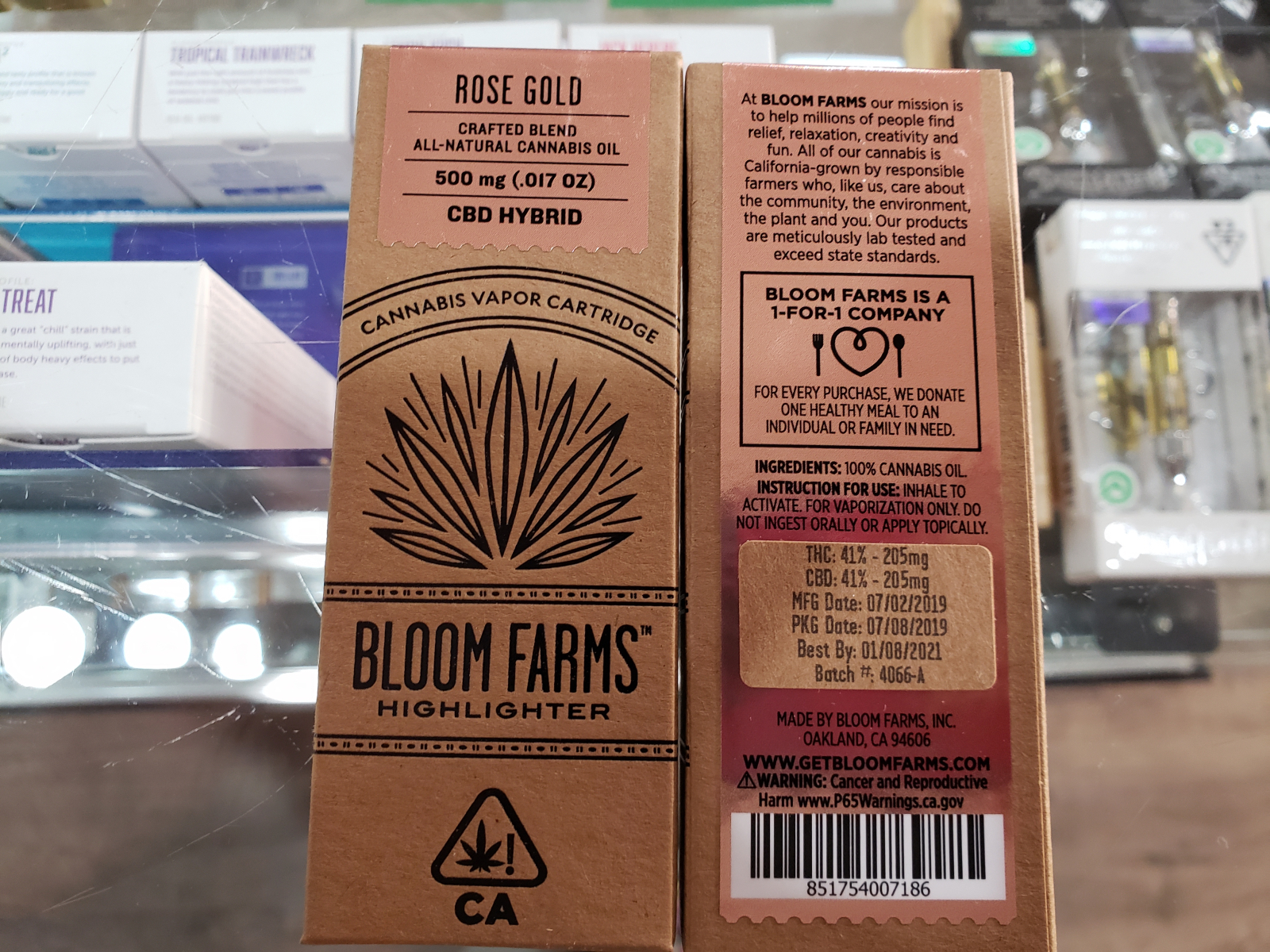 Bloom farms Rose Gold 1 to1 cbd cartridge half gram