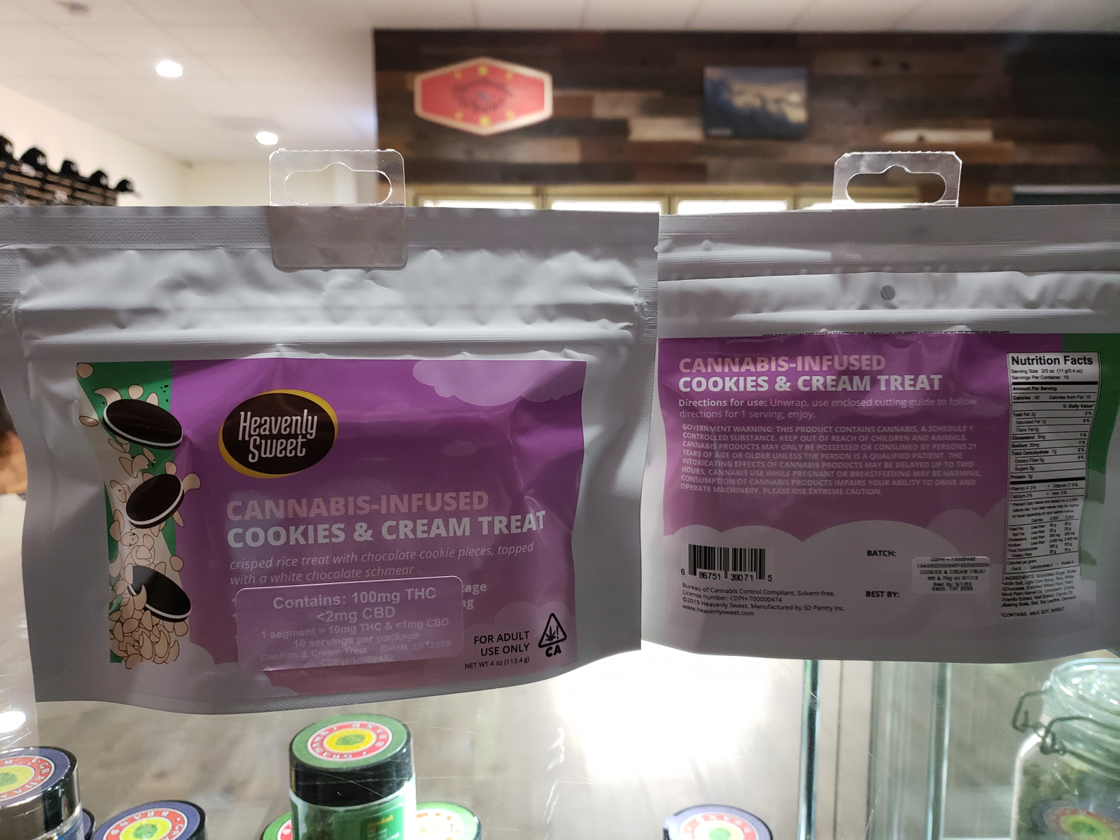 Cannabis infused cookies and cream treat 100 milligrams 