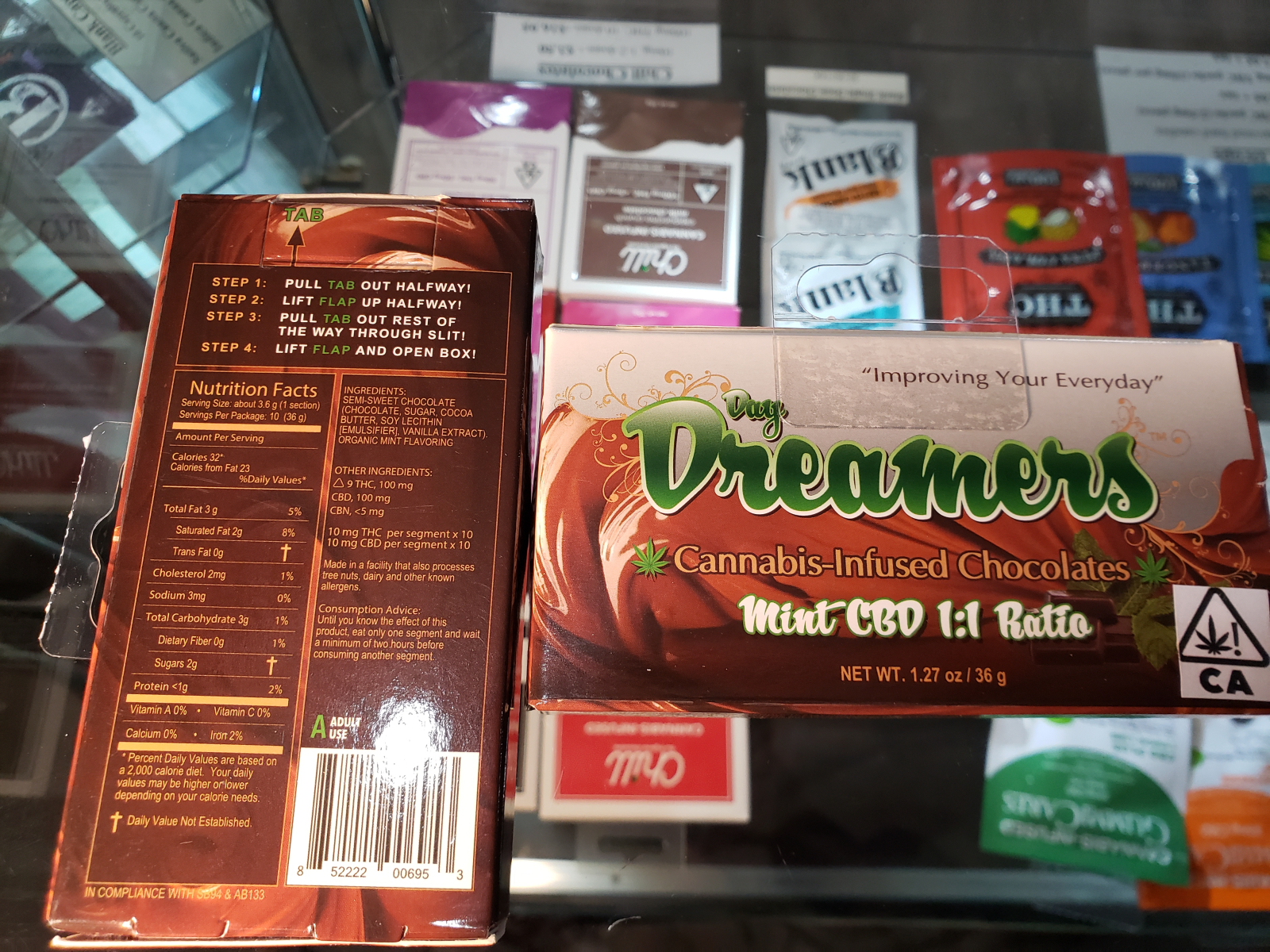 Cannabis infused chocolate mint 1 to 1 cbd