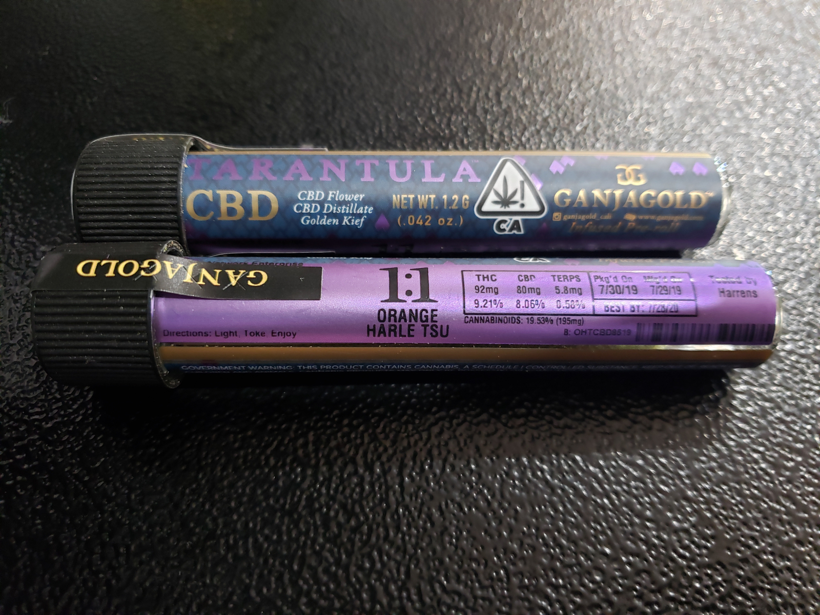 Ganjagold tarantula orange harley tsu CBD 1 to 1