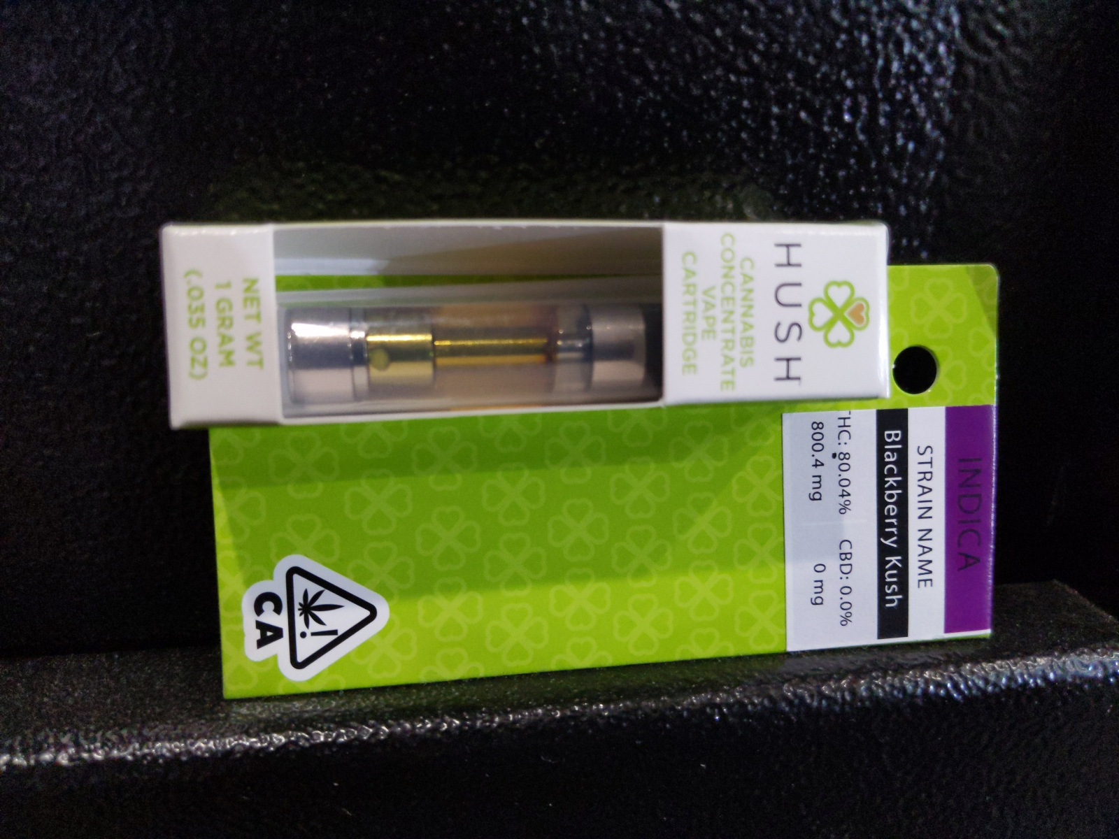 Hush 1g Cartridge: Indica-Blackberry Kush