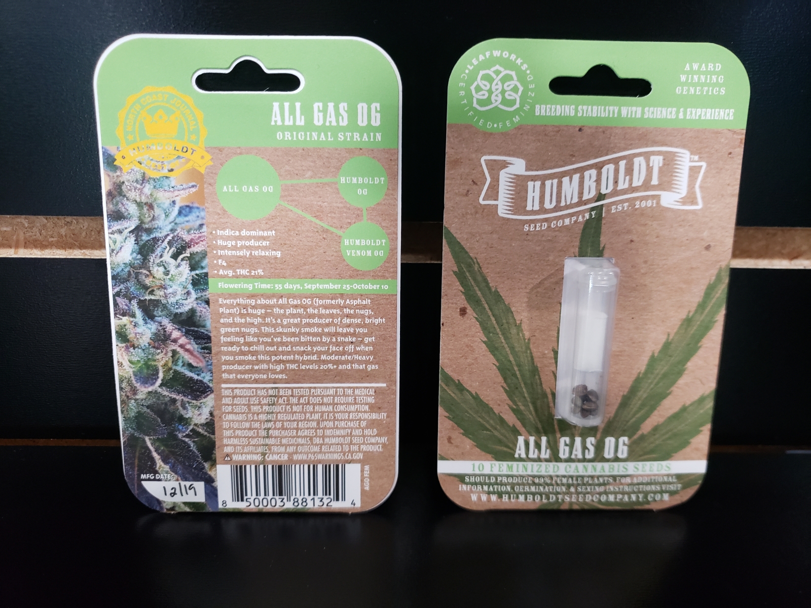 Humboldt Seed Co All Gas OG Feminized 10 count