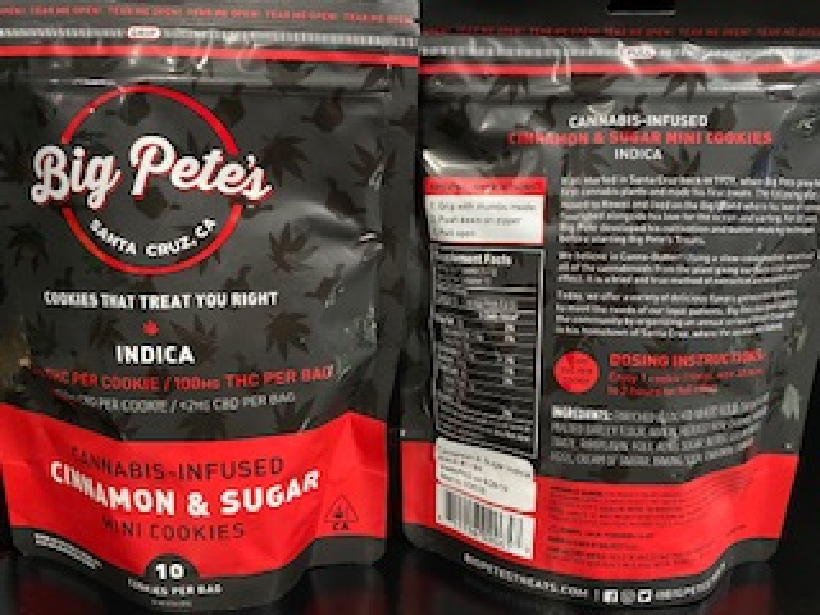 Big Pete's Cookies Indica Cinnamon and Sugar 10 milligrams per cookie 10 cookies per package