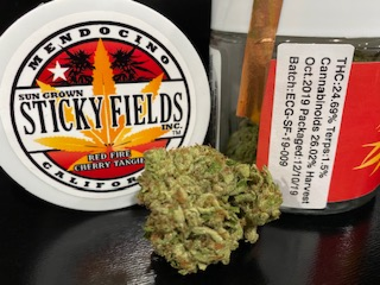 Sticky Fields Red Fire Cherry Tangie eighth