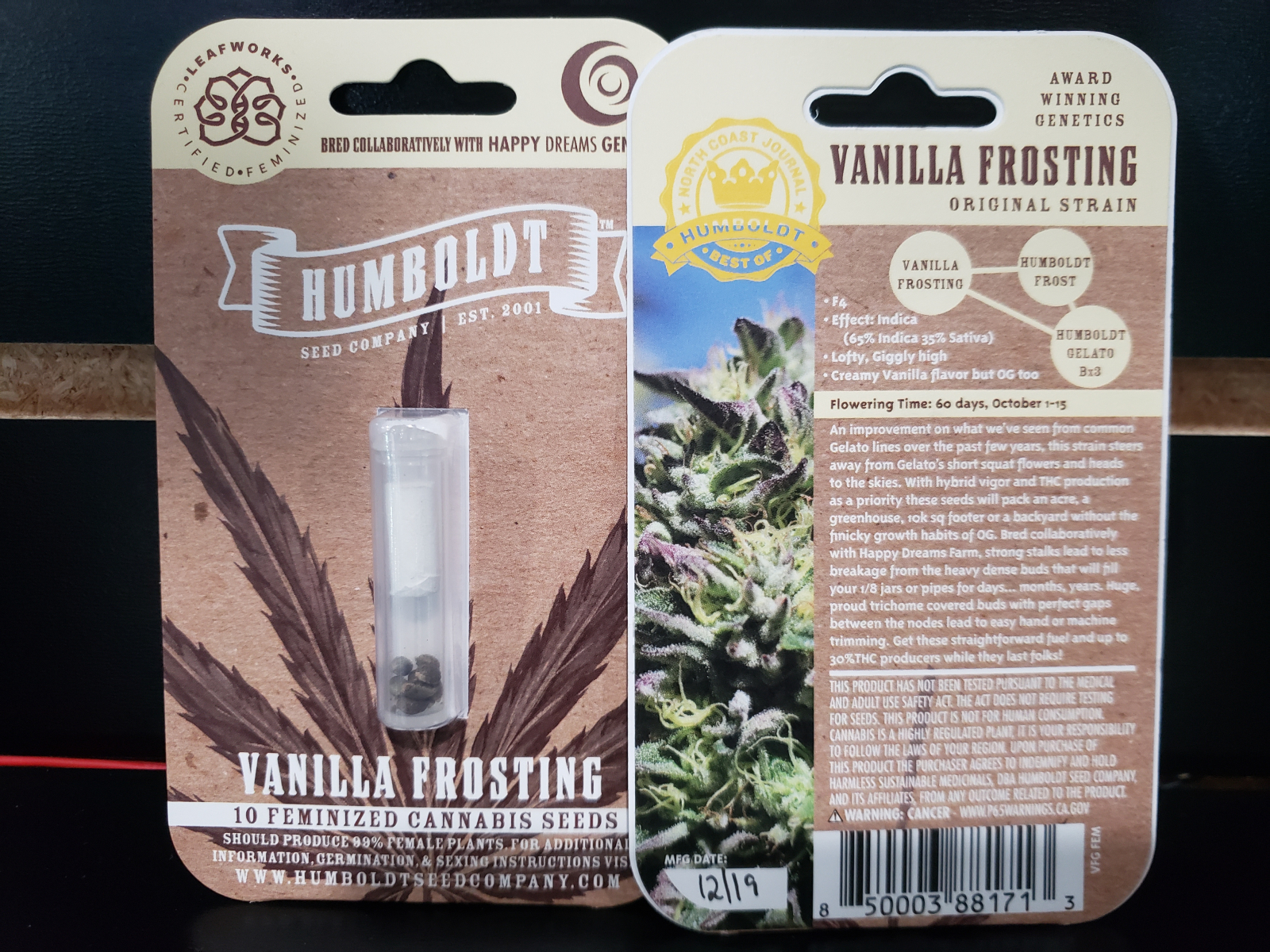 Humboldt Seed Co Vanilla Frosting feminized 10 count