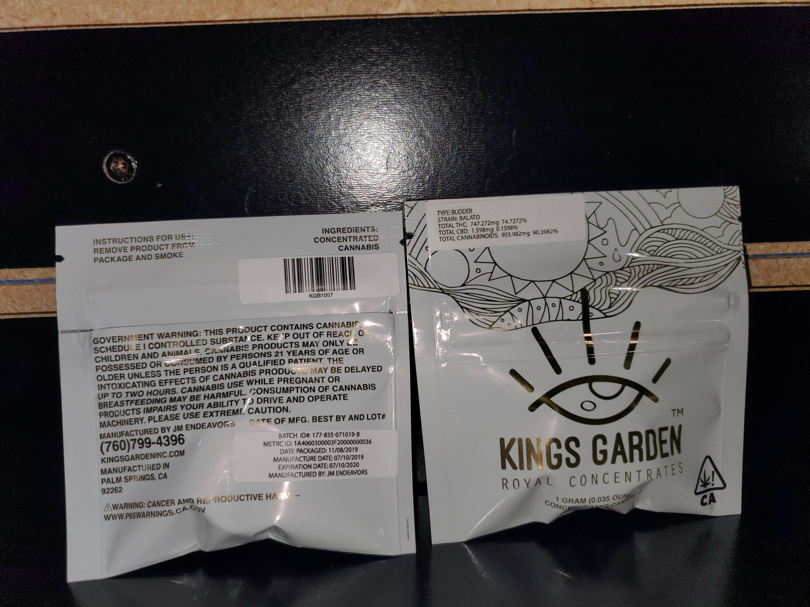 (Kings Garden) Balato 1g budder 