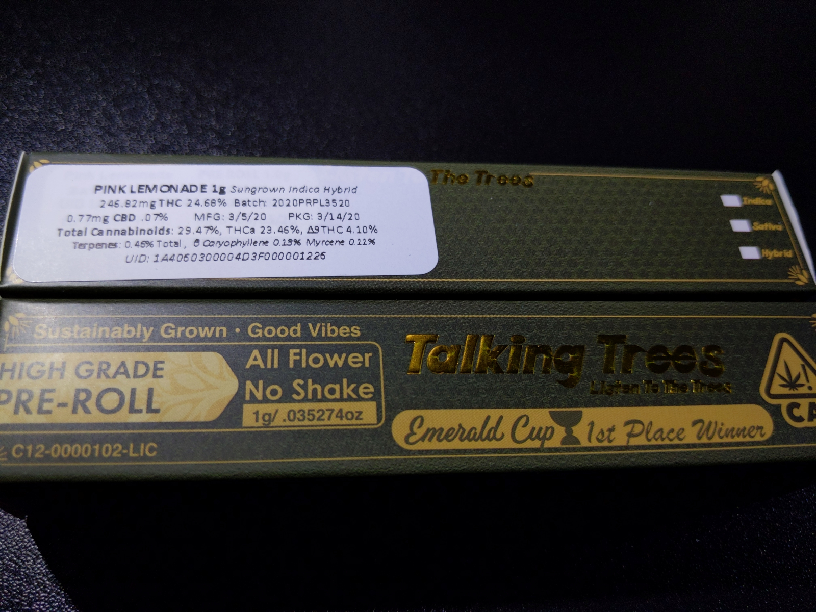 Talking Tree's Pink Lemonade Preroll 1G Kure Wellness Medical and