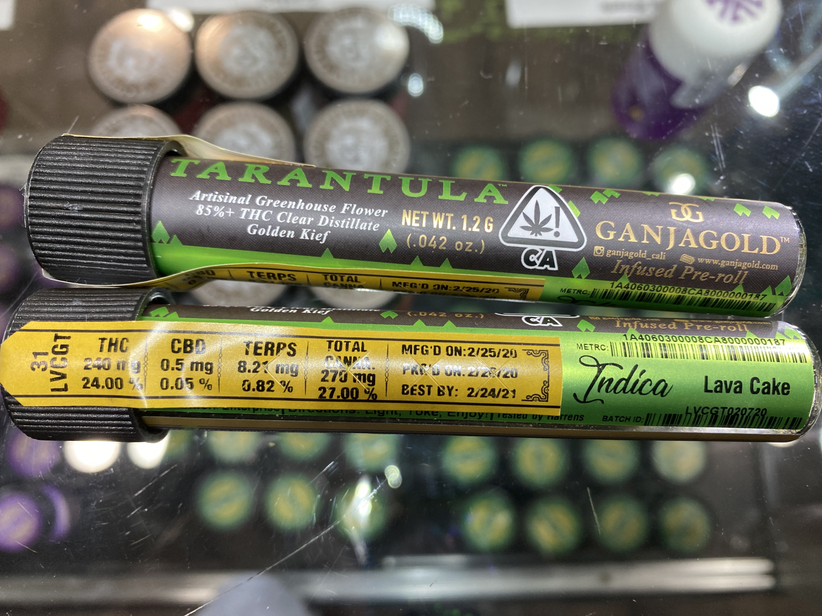 Ganja Gold Lave Cake Green Tarantula 1.2g Preroll