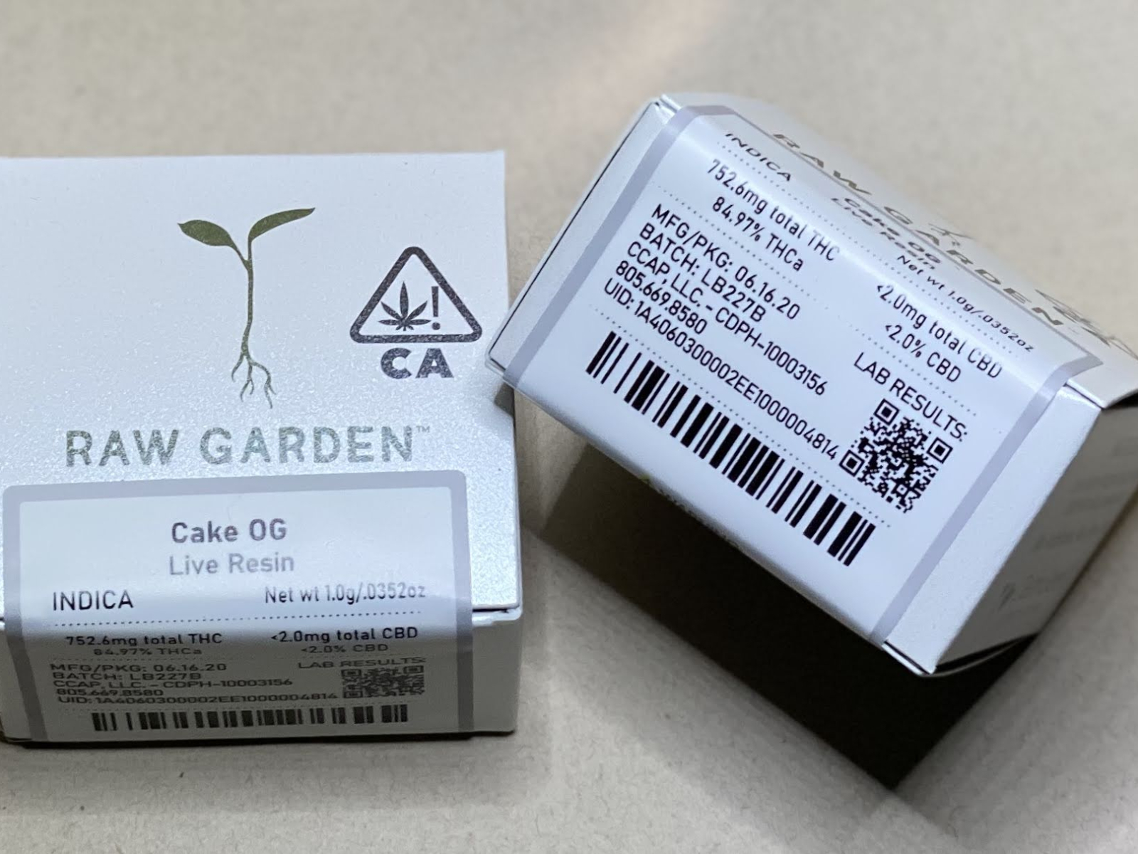 Raw Garden Cake OG Live Resin 1G