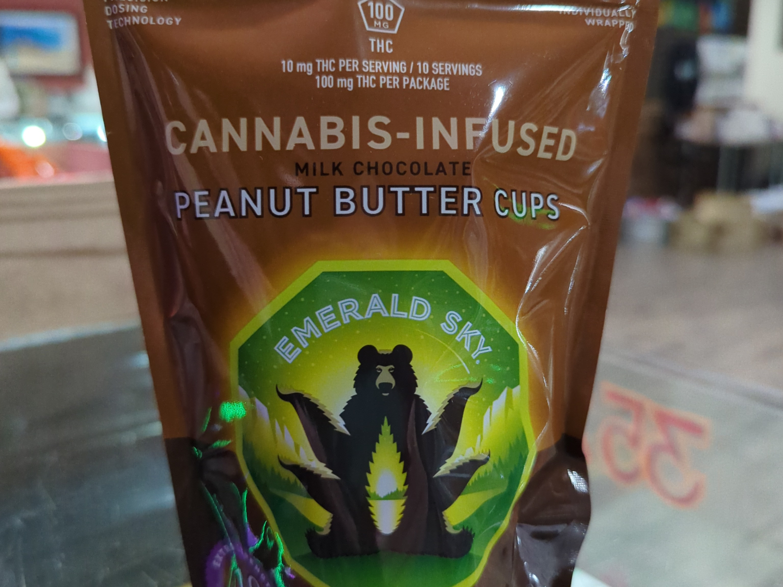 Emerald Sky Peanut Butter Cups Indica 100mg Edibles Kure Wellness