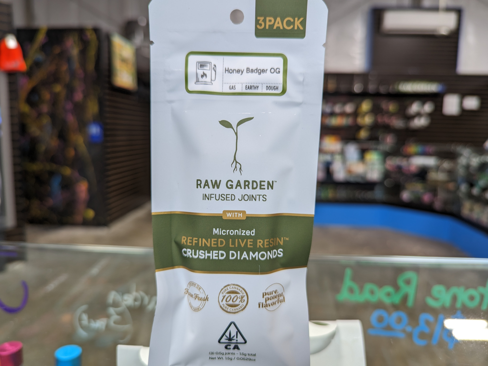 Raw Garden Honey Badger OG (3) 0.5g infused Preroll Kure Wellness