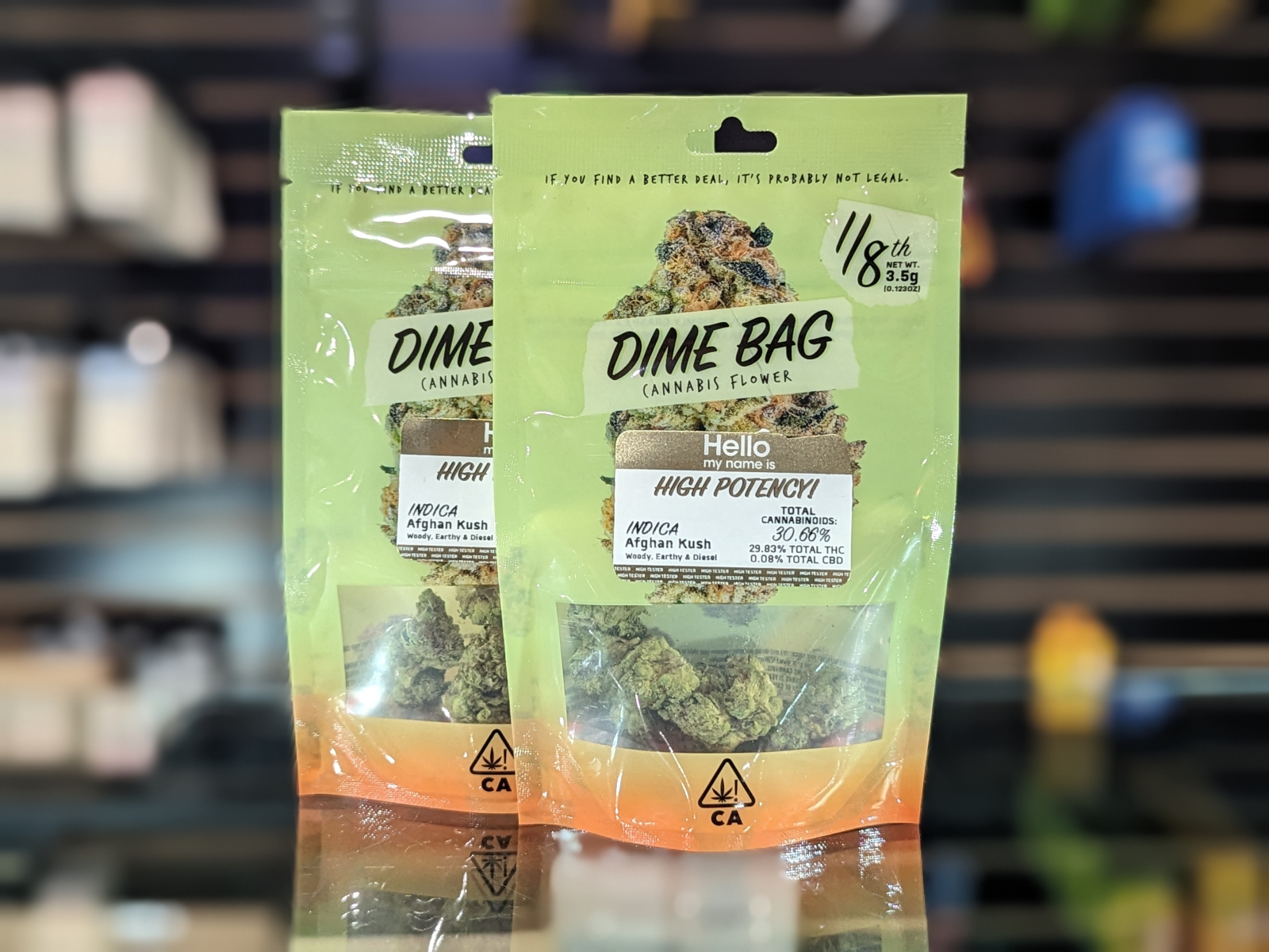 Dime Bag Afghan Kush 3.5g Flower Kure Wellness Medical and