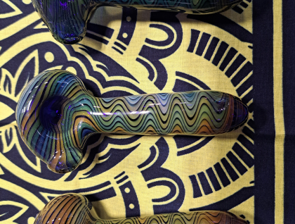 Green/Blue Wig Wag Hand Pipe