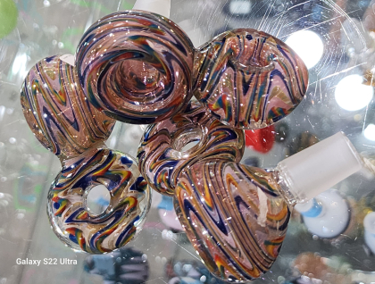 Silver Gold Fumed Wig Wag Bowl