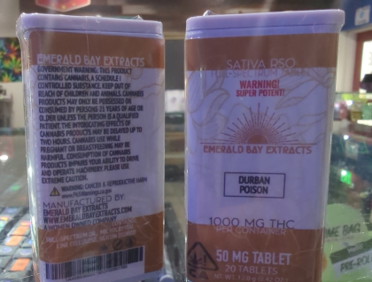 Emerald Bay Extracts Durban Poison 1000mg Sativa RSO Tablets