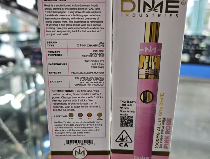 Dime Industries Pink Rozé 1g Disposable Cartridge
