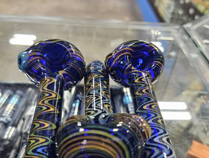 Green Blue Wig Wag Handpipe (196)