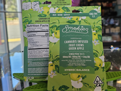 Smokiez Green Apple 1:1 CBG:THC 100mg Gummies