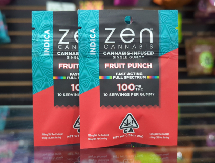 ZEN Indica Fruit Punch Single 100mg THC Edibles