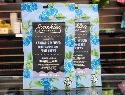 Smokiez Blue Raspberry 100mg THC Gummies