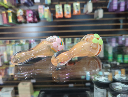 Fumed Swirl Head Hand Pipe (193)