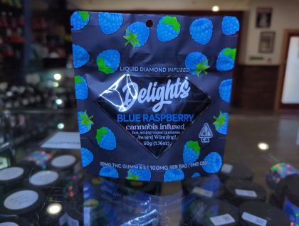 Delights Blue Raspberry 100mg Liquid Diamonds Infused Gummies