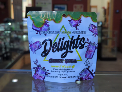 Delights Grape Soda 100mg Rosin Infused Gummies