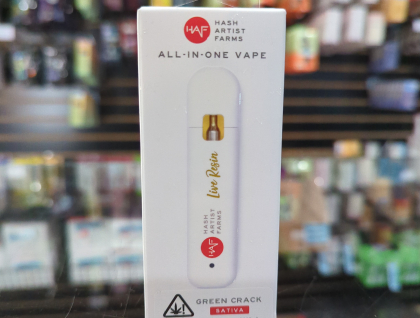 Hash Artist Farms Green Crack 1g Live Resin All In One Cartridge