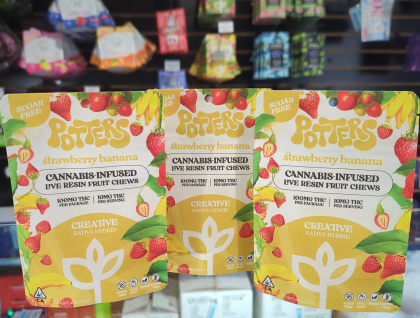 Potters Strawberry Banana 100mg Gummies