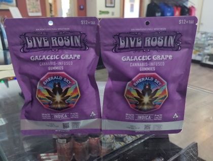Emerald Sky Galactic Grape 100mg Live Rosin Gummies