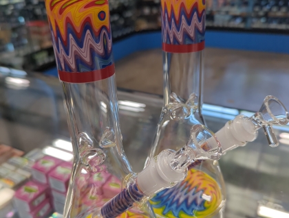 10" Colorful Reverse Glass On Glass Beaker Water Pipe