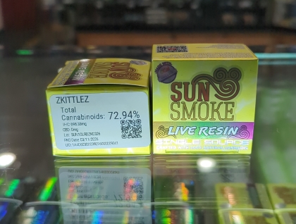 SunSmoke zkittlez live resin badder 1g Concentrate