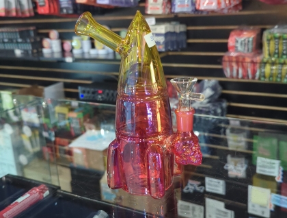 GoG rocket ship 7.5 waterpipe showerhead perc 1g Glass